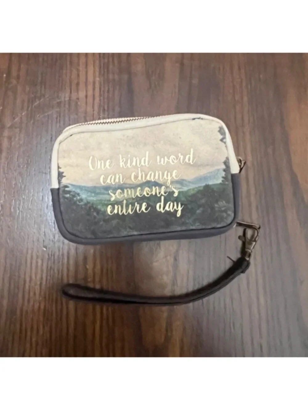 Natural Life One Kind Word Can Change Someone's Entire Day Canvas Wallet Wristle - Picture 1 of 7